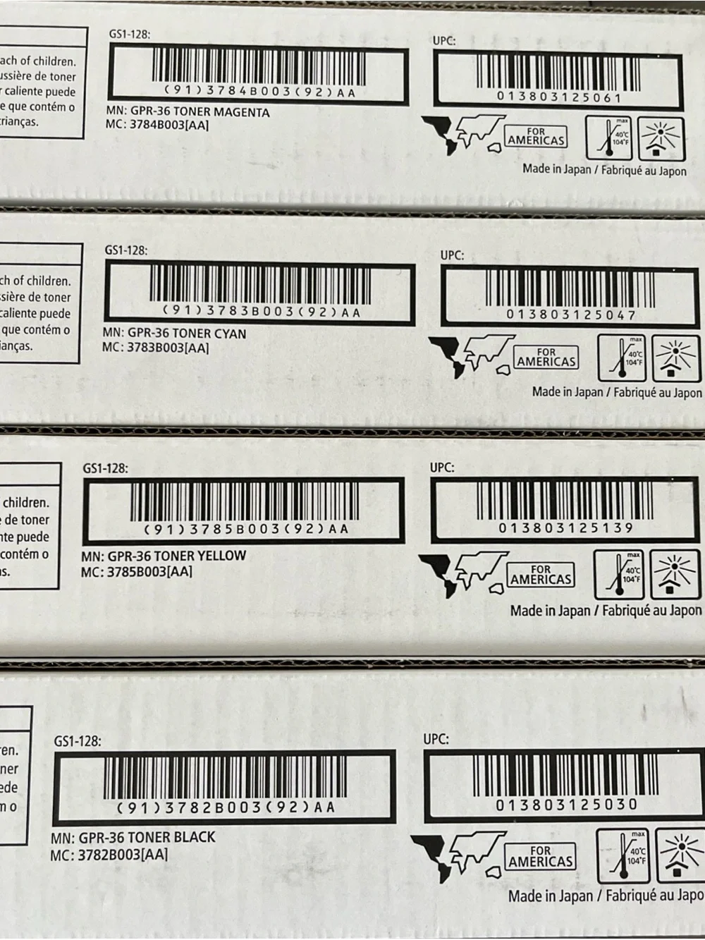 Canon White Printer Toner Box Set